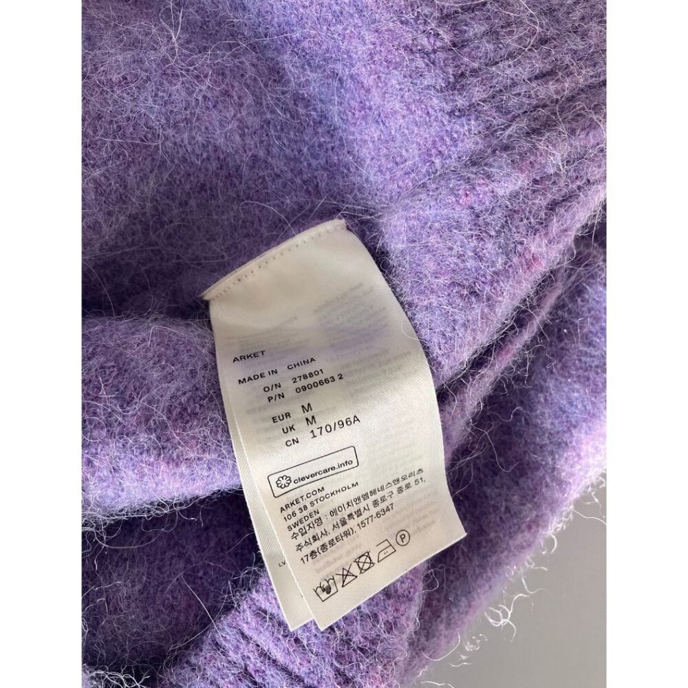 ARKET Bell-Sleeve Alpaca Jumper Purple Size Medium - Picture 6 of 7